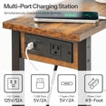 thumbnail image 3 of HOOBRO End Table with Charging Station, 2-Tier Narrow Side Table, Slim Bedside Table with Open Storage, Skinny Nightstand for Liv, 3 of 9