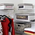 thumbnail image 2 of Household Essentials 510-3 Vision Storage Boxes With Lids | 3 Piece Set | Natural Canvas With Brown Trim, 2 of 5