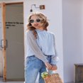 thumbnail image 2 of Pull-Over Blanc à Manches Longues pour Filles avec Manches à Volants Pois Suisses Haut Blouse Col Rond 5-12 Ans, 2 of 7