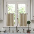 thumbnail image 1 of Solid Sunscreen Curtain 1 Panel Blackout Curtain Short Type Room Curtain Rod Pocket Style Curtain Kitchen Living Room Decor, 1 of 4