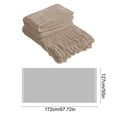 thumbnail image 3 of Meitianfacai Fringe Trim Throw Blanket with Simple Design, Lightweight Air Conditioning Blanket for Sofa, Bed and Nap Use in Soft Breathable Fabric (Brown), 3 of 6