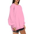 thumbnail image 2 of ORUYROP Sweat-Shirts Oversize pour Femmes Pull Col Rond Décontracté Silod Couleur Polaire Chandails, 2 of 6