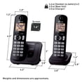 thumbnail image 2 of Panasonic Cordless Phone, 1.6" Backlit Display, Call Block, Speakerphone, 10 Hours Talk Time, 2 Handsets - KX-TGC202B (Black), 2 of 7