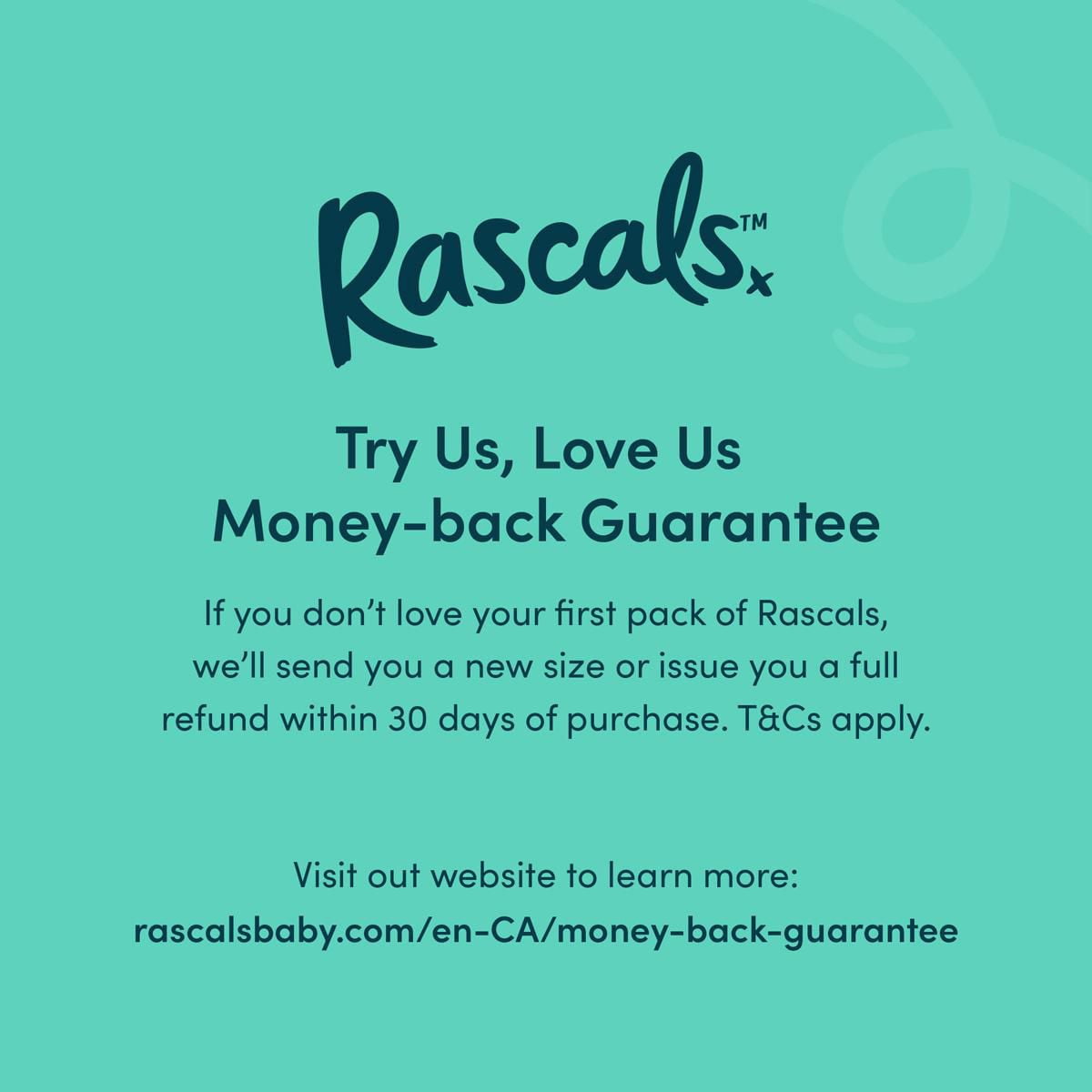 Lingettes Rascals Sensibles pour Bébés, Sans Parfum, emballage individuel Paquet simple (72 lingettes)