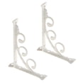 thumbnail image 4 of 2Pcs L Shaped Wall Mounted Shelf Bracket Metal Hanging Holder White - 12x15cm, 4 of 8
