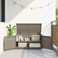 thumbnail image 1 of vidaXL Armoire de Rangement de Jardin Gris 110x55x60,5 cm Rotin Poly, 1 of 5