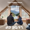 thumbnail image 3 of KFFKFF Inflatable Tents for Camping, 3-5 Person Easy Setup Blow up Tent with Hand Pump, 300D Oxford 4 Season Glamping Tent with Canopy, Stove Jack, 3 of 9
