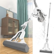 Chmadoxn Suction Sponge Foam Mop ,180 ° Rotatable Sponge Mop With Lifting Of Dewatering,Floor Scrubbers Household Cleaning Tool Sponge Foam Mop