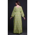 thumbnail image 4 of Bimba Robe Maxi à Manches Longues pour Femmes en Georgette Mousse Imprimée de Feuilles et de Renoncules à Taille Élastique - Medium, 4 of 5
