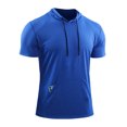 thumbnail image 1 of MAWCLOS Mens Summer Hooded T-Shirt Running Basketball Athletic Tops Workout Muscle Shirts, 1 of 4