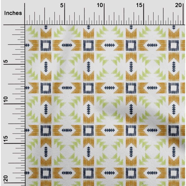 oneOone Silk Tabby Fabric Geometric Ikat Fabric Prints By Yard 42 Inch Wide
