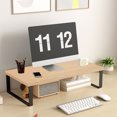 thumbnail image 1 of mtvxesu Wooden Monitor Riser Stand with Storage Shelf for Office Desk, Ergonomic Computer Stand with Spacious Surface, 30X20X8Cm, 1 Pc, 1 of 6