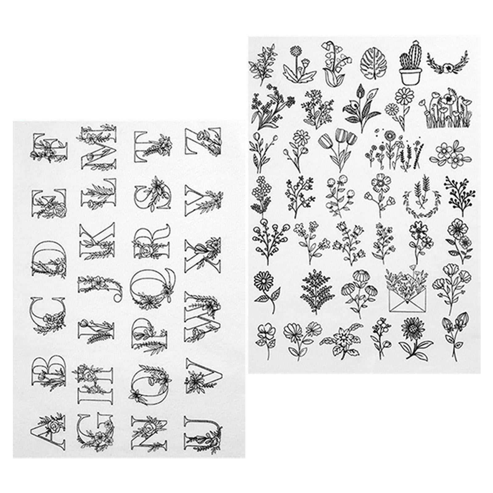 yuksok 1Pair Water Soluble Hand Sewing Stabilizers for Embroidery Wash Away Designs B