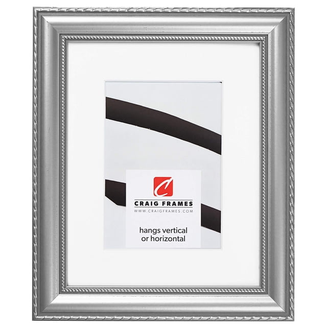 Craig Frames Victoria, 12 x 18 Inch Ornate Silver Picture Frame Matted to Display a 10 x 13 Inch Photo