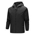 thumbnail image 1 of Kcodviy Men's Autumn and Winter Men's Jackets for Fall and Winter Stand Collar Hooded Waterproof River Jacket Outdoor Thin Jacket Top Jacket 5X Blouse Coat, 1 of 2