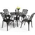 thumbnail image 3 of Patiojoy 5-Piece Cast Aluminum Patio Dining Set Outdoor Conversation Set with 4 Chairs & Table, 3 of 5