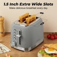 thumbnail image 2 of Culinaid Toaster 2 Slice Retro Stainless Steel with 1.5 Extra Wide Slots Bagel, Defrost, Reheat, Cancel Functions, 6 Bread Shade Settings, Removable Crumb Tray, Gray, 2 of 8