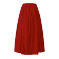 thumbnail image 4 of Pisexur Jupe Mode Femmes Printemps Été Ceinture Fermeture Éclair Taille Haute Uni Jupe Rétro Femmes Plissée Robe Femmes, 4 of 5