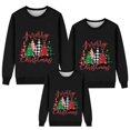thumbnail image 2 of Hot Sale! Chandail en Molleton de Noël pour Famille Chandail en Molleton Assorti pour Femmes Ensemble Chandail de Noël Joyeux Y'All Imprimé Col Rond pour Maman Noir Maman : m, 2 of 4