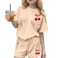 thumbnail image 1 of Robe d'Été avec Manches Ensemble de Loisirs d'Été pour Enfants Col Rond Manches Courtes Haut et Shorts Ensemble Deux Pièces Mignon Ensemble d'Été, 1 of 6