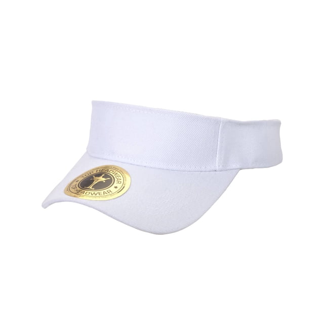 Solid Adjustable Sports Visor, White