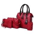 thumbnail image 3 of 4pcs/set Women Handbag PU Leather Shoulder Bag Tote Purse Satchel Gift Red, 3 of 8