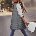thumbnail image 4 of DPTALR Femmes Chaud Gilet à Poches Manteau Long Veste Hiver Sans Manches Doudoune Parkas, 4 of 5