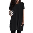 thumbnail image 2 of WEIYLL Womens Tshirt Summer Solid Loose Pullover Tunic With Pockets Long Black Blouse Sizes L, 2 of 6