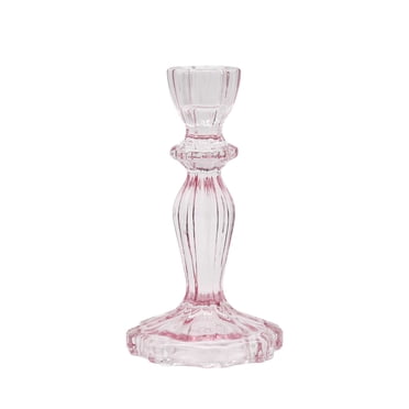 Holiday Time Christmas Pink Glass Candle Holder 6.14", Indoor