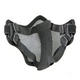 thumbnail image 2 of Masque Protecteur Extérieur en Maille Métallique Tactique Airsoft Camouflage Militaire Demi-Visage en Maille (Noir), 2 of 2