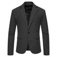 thumbnail image 2 of DPTALR Men Casual Solid One Button Blazer Turn-down Collar Suit Long Sleeves Jacket, 2 of 9