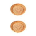 thumbnail image 2 of Thinsony Wicker Woven Round Snack Fruit Bowl Rattan Food Organizer Tray 22x4cm 2Set, 2 of 6