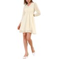 thumbnail image 2 of INSPIRE CHIC Women's Solid Cute V Neck Half Sleeve Flowy A-Line Chiffon Dress, 2 of 6
