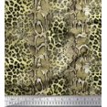 thumbnail image 1 of Soimoi Green Rayon Fabric Leopard & Snake Animal Skin Print Fabric by The Yard 58 Inch Wide, 1 of 3