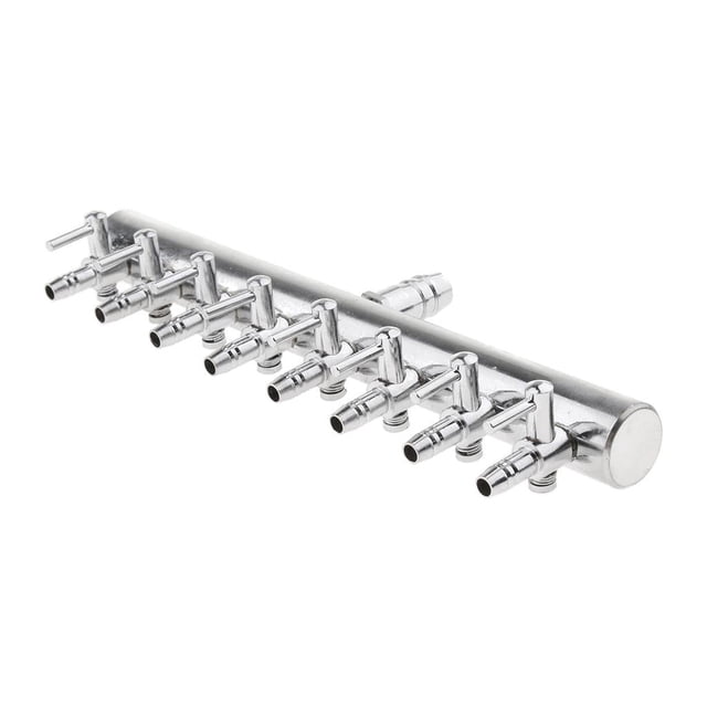 lionlar 8mm To 4mm Aquarium Stainless Steel Air Splitter Pump Switch Control Flow Valve 8 Way