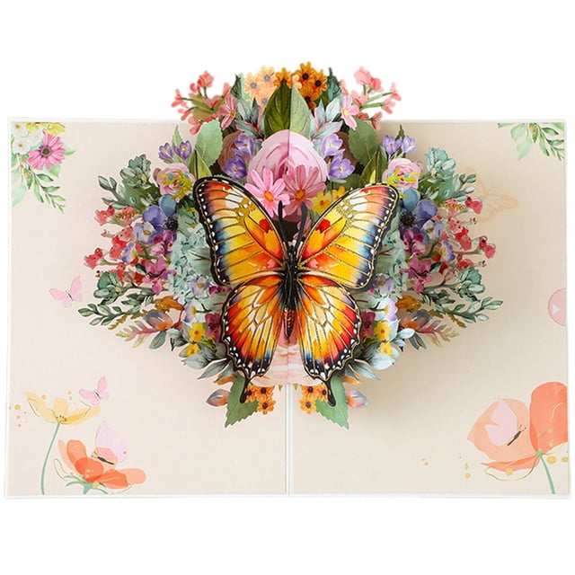 Binwennn Garden Up Card Up Card Cards Fly Out Effect Elegant 3D Flower Greeting Card For ’s Day Plain Greeting Stands for Display Fall Greeting Cards Valentine Set Cards Wedding Greeting Envelopes