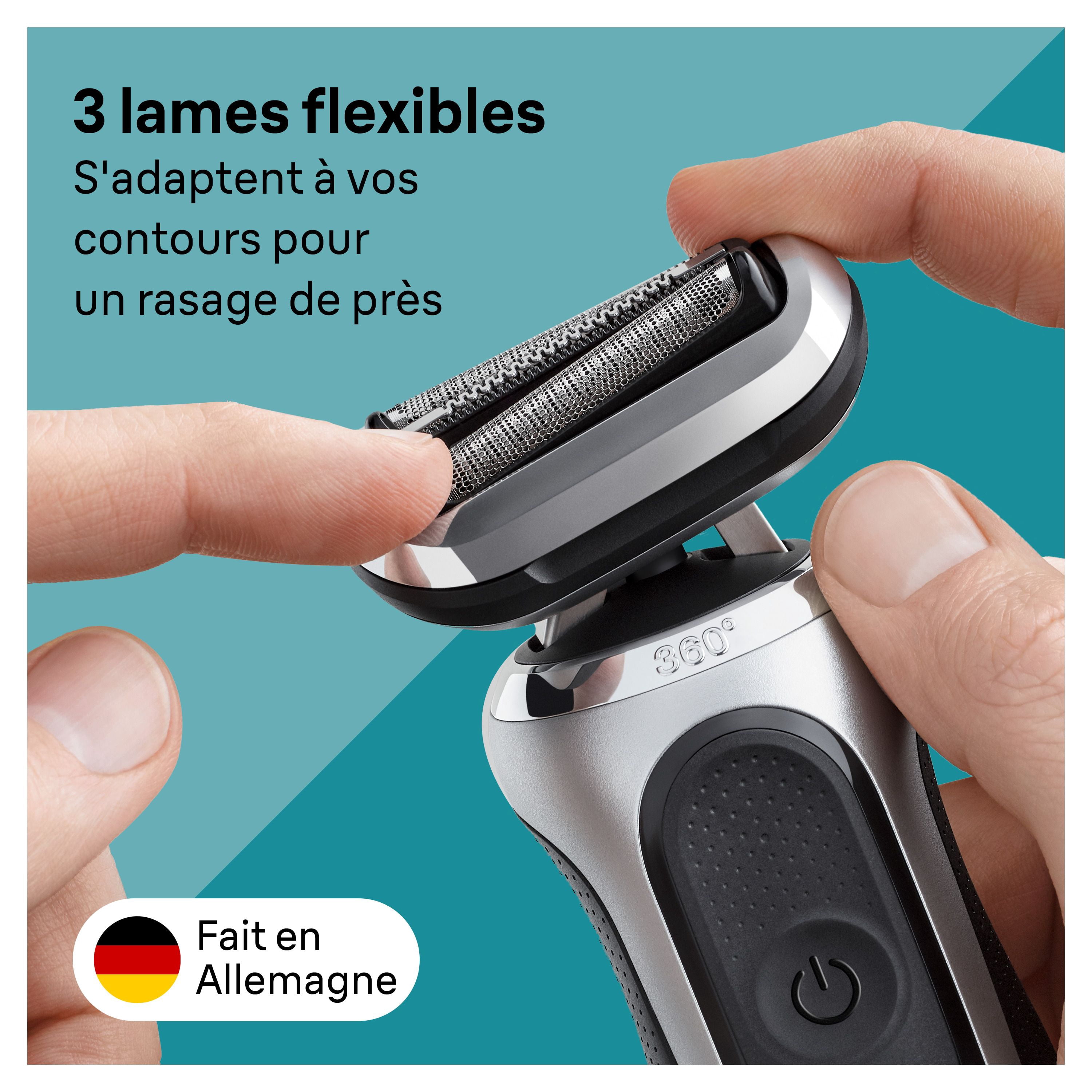 Braun Rasoir Électrique pour Hommes, Series 7 7171cc, Rasage à Sec et sous l'Eau, Modes de Rasage Turbo et Doux, Rasoir à Grille Étanche, Conçu en Allemagne, Centre SmartCare de Nettoyage et de Charge Inclus, avec T de Précision