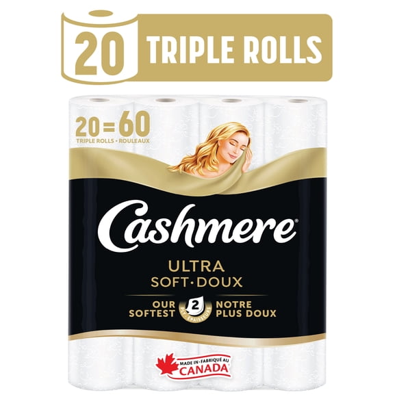 Cashmere UltraLuxe Luxuriously Soft & Thick Toilet Paper, 20 Triple Rolls = 60 Single Rolls