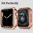 thumbnail image 3 of Apple Watch Case Series 7 41mm Bling Rhinestone Apple Watch Protective Case Bumper Frame Screen Protector Case Cover for Women Girl iWatch Series 41mm, 3 of 6