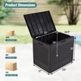thumbnail image 3 of Gymax 25 Gallon Outdoor Storage Box PP Deck Container w/Rattan Patterns & Lockable Lid Brown, 3 of 10