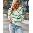 thumbnail image 1 of Chandail Rayé Printemps et Automne 2023 pour Femmes Doux Confortable Chaud Haut Décontracté pour Femmes, 1 of 5
