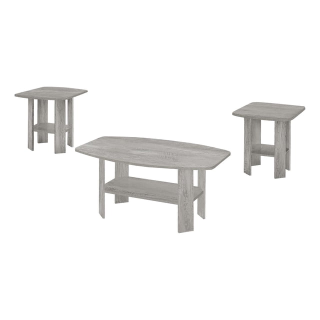 Monarch Specialties Table Set, 3pcs Set, Coffee, End, Side, Accent, Living Room, Laminate, Grey, Transitional
