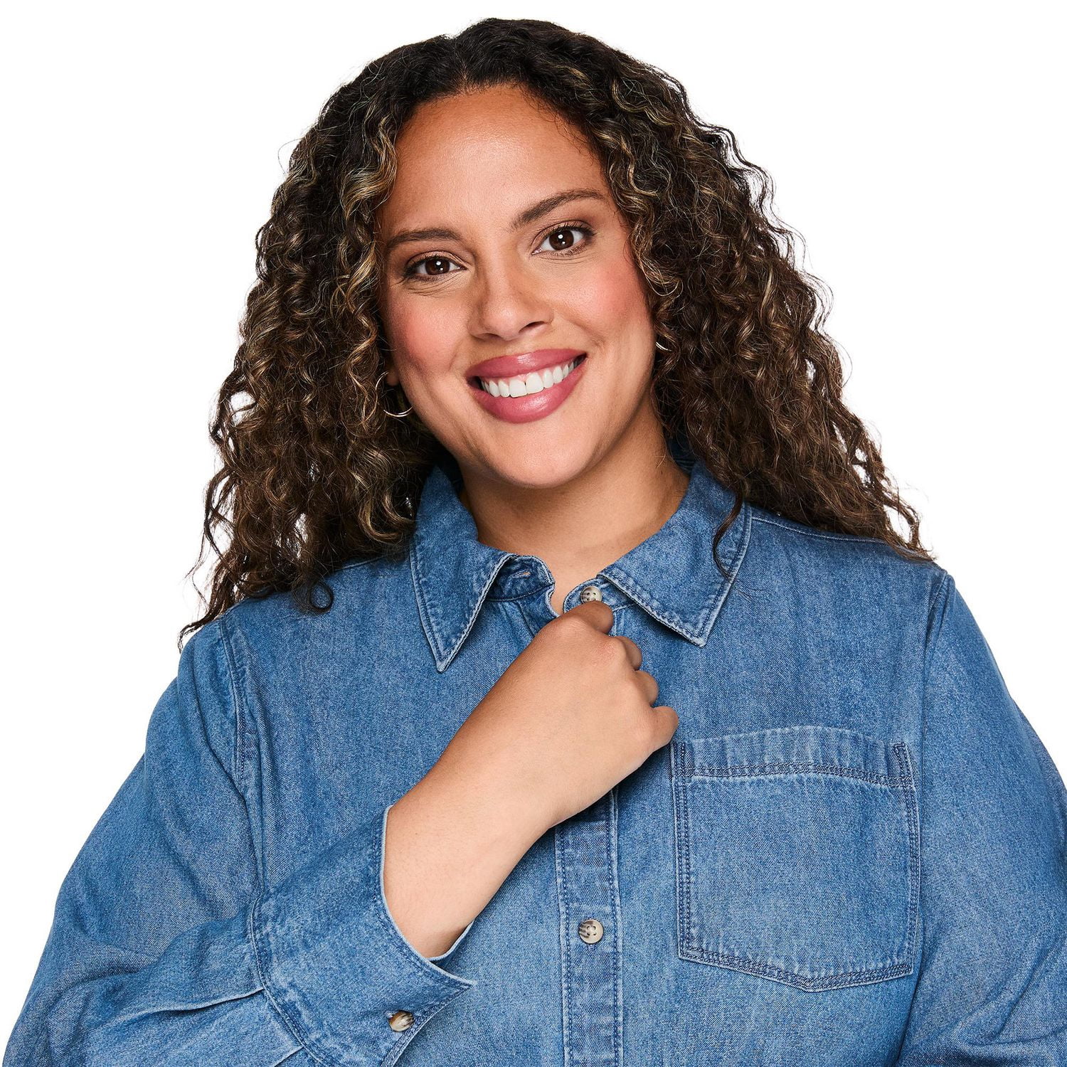 Lane Bryant Women's Plus Denim Button-Up Shirt