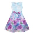 thumbnail image 2 of Robe Fille Imprimé Fleur Rose Broderie Papillon Violet 5 Ans, 2 of 4
