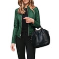 thumbnail image 1 of Fortune Women Jacket Pu Leather Coat Zipper Slim Jacket Motorcycle Windbreaker, 1 of 4