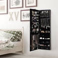 thumbnail image 3 of Costway Mirrored Jewelry Cabinet Jewelry Organizer w/2 LED Lights Black, 3 of 9