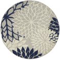 thumbnail image 1 of homeroots home decor 384832 4’ Round Ivory and Navy Indoor Outdoor Area Rug, 1 of 1