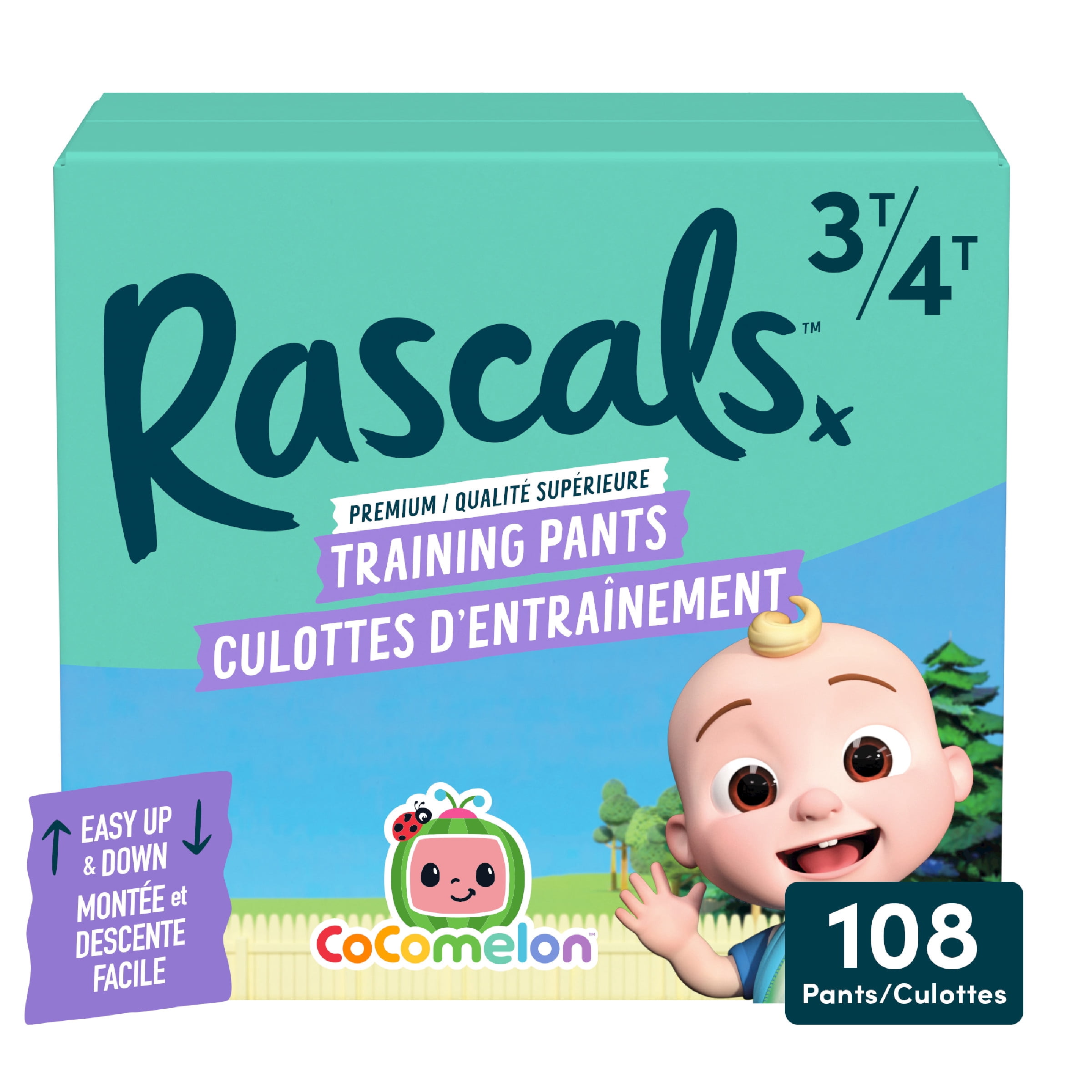 Culottes d’apprentissage CoComelon Rascals, Taille 3T–4T, 108 unités