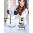 thumbnail image 3 of Cell Phone Stand Adjustable Phone Holer for Desk, Computer Office Desk Accessories for iPhone 16 Holder Women Kitchen Essentials Fits All Mobile Phones Switch Kindle iPads Tablet 4-10in White, 3 of 5