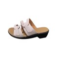 thumbnail image 3 of Woobling Pantoufles pour Femmes Sandales à Enfiler Sans Talon Semelle Compensée Confortables Quotidiennes Blanches 7, 3 of 9